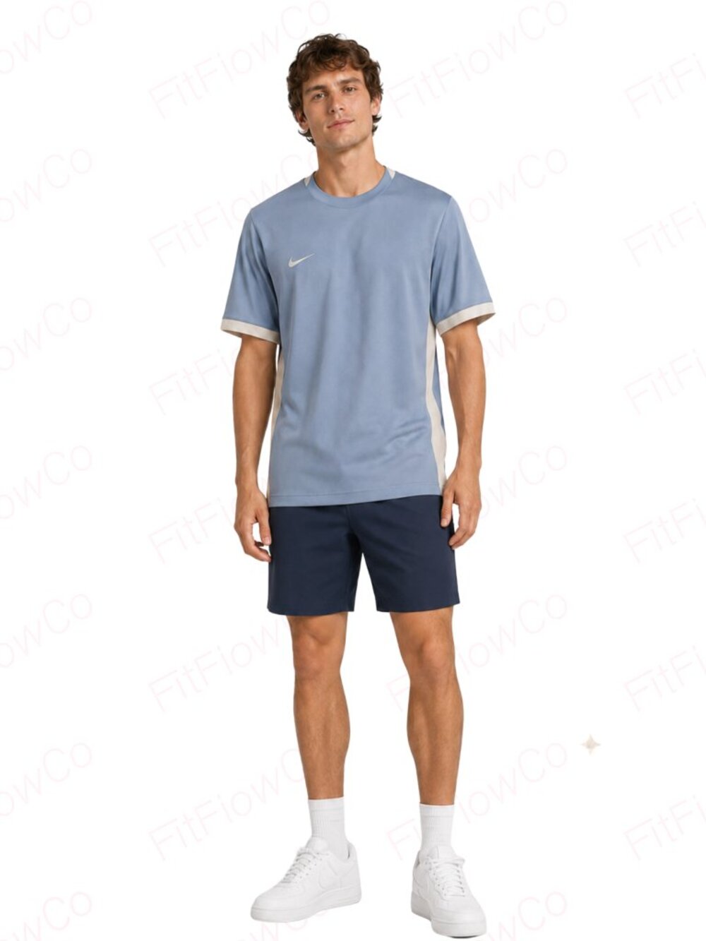 Nike Dri-FIT Men’s Light Blue Slim Fit Athletic Training Shirt Size M